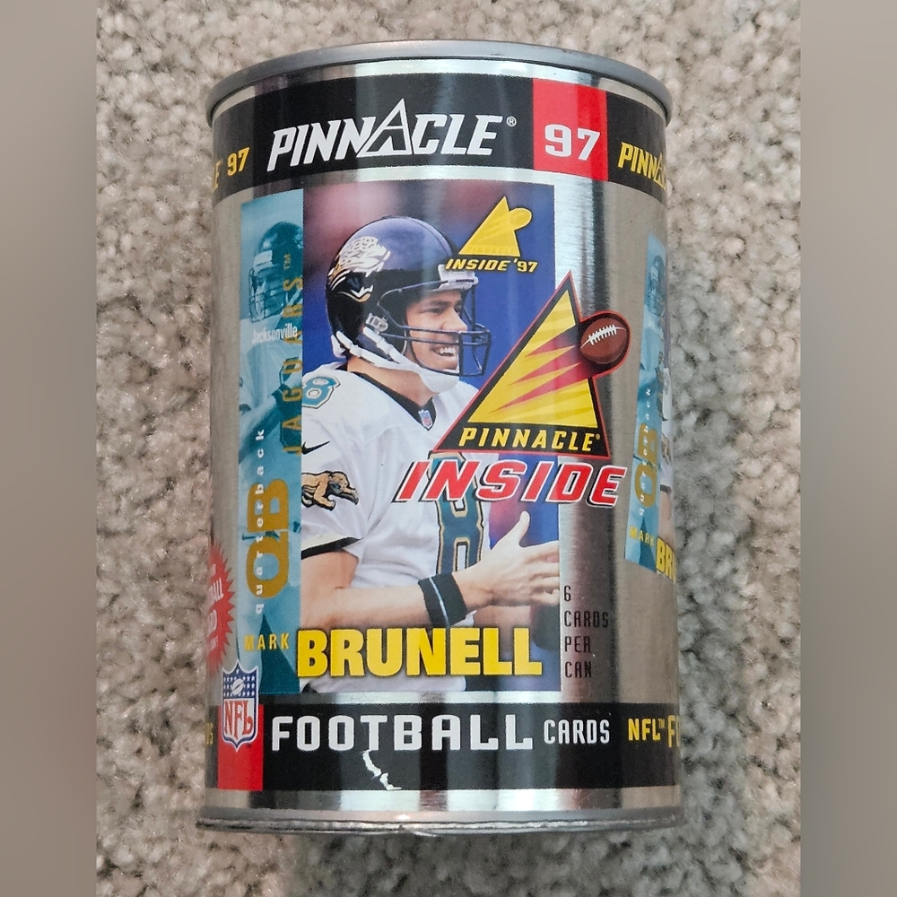 Pinnacle 97 Mark Brunell Card In A Can Football Trading Cards